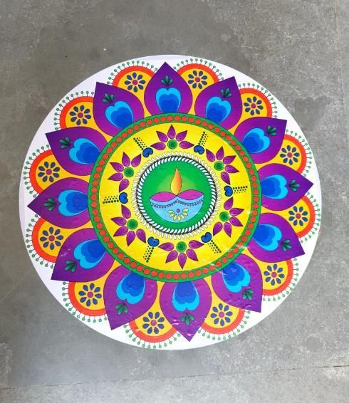 Diwali Rangoli Stickers Small Diya